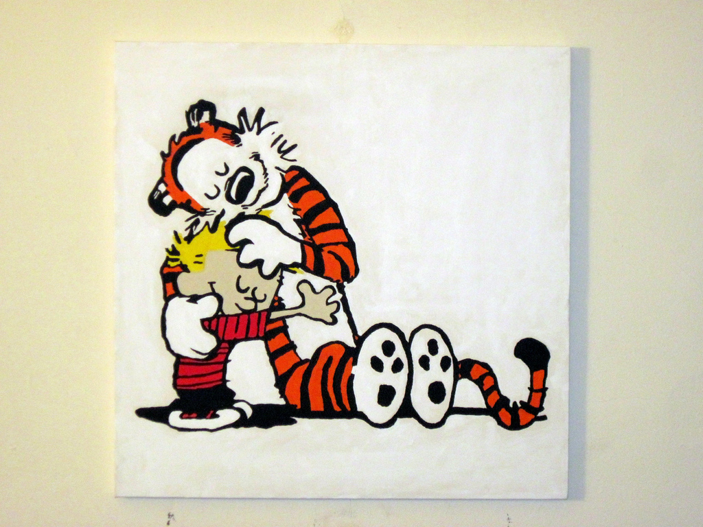 1024x768 Calvin And Hobbes Painting My Very First Painting! My - Calvin And Hobbes Painting