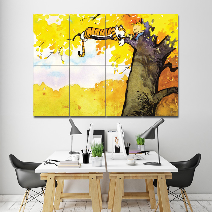 700x700 Calvin And Hobbes Block Giant Wall Art Poster - Calvin Hobbes Painting