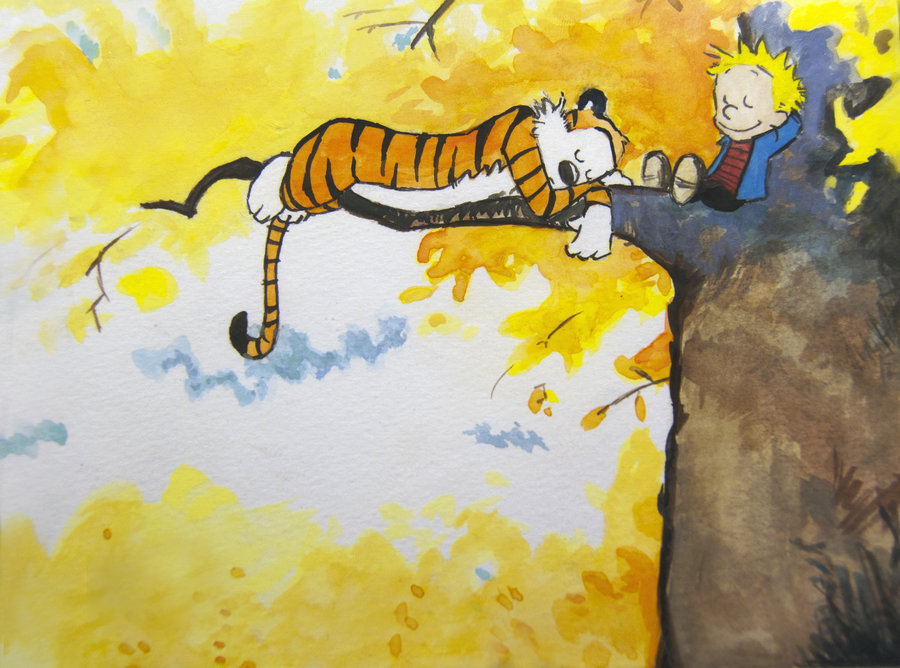 900x668 Calvin And Hobbes Tree By Smokypixel - Calvin Hobbes Painting