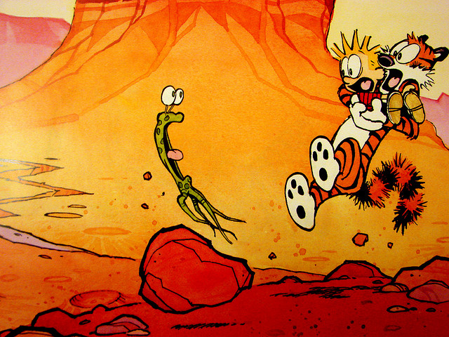 640x480 New Art From Bill Watterson, Creator Of Calvin And Hobbes - Calvin Hobbes Painting