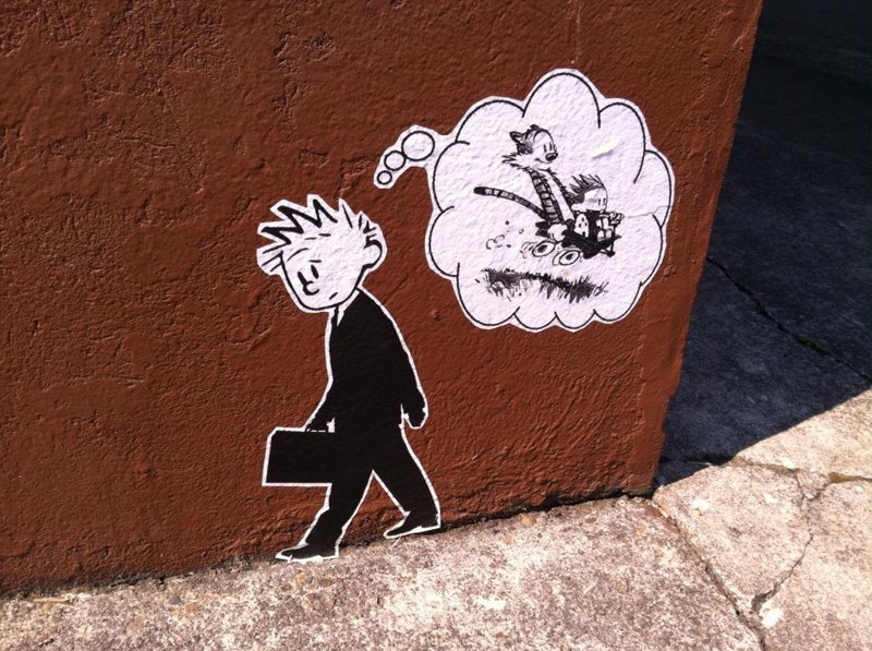 800x597 Picture Of The Day Calvin And Hobbes Street Art In Portland - Calvin Hobbes Painting