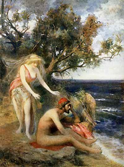 400x536 The 1939 Best Mythology Images On Deities, Greek - Calypso And Odysseus Painting