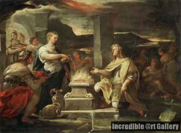 610x448 Ulysses And Calypso By Luca Giordano - Calypso Painting