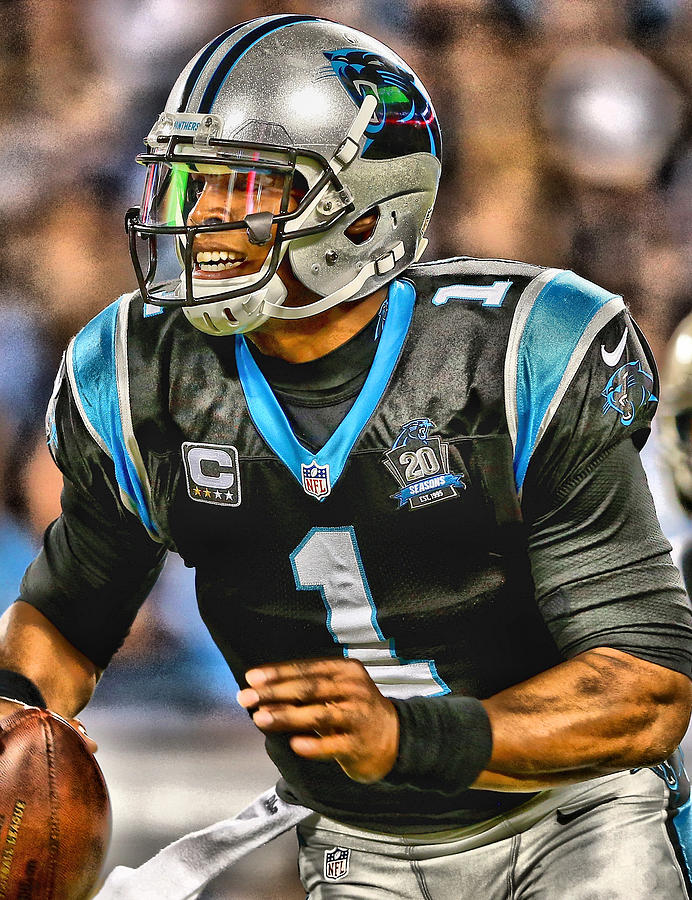692x900 Cam Newton Art 5 Painting By Joe Hamilton - Cam Newton Painting