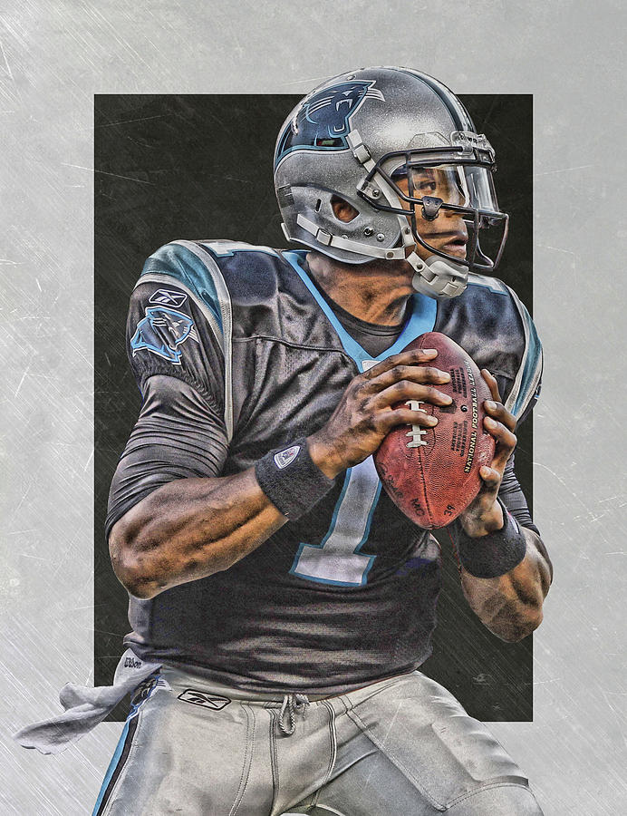 692x900 Cam Newton Carolina Panthers Art Painting By Joe Hamilton - Cam Newton Painting