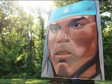 480x360 Trophies And Commas' The Making Of Cam Newton Portrait Painting - Cam Newton Painting