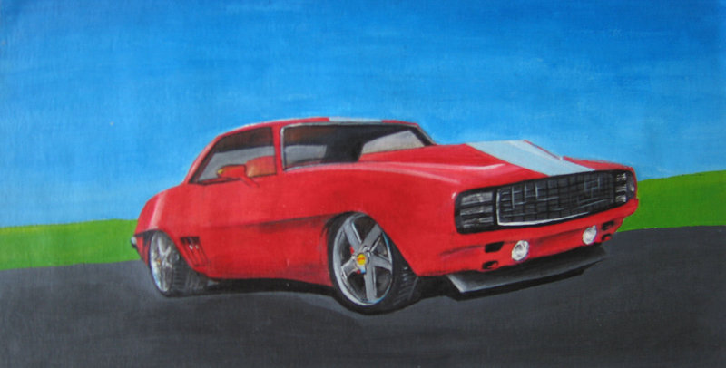 800x406 Cheverolet Camaro Painting By Ssjkell - Camaro Painting