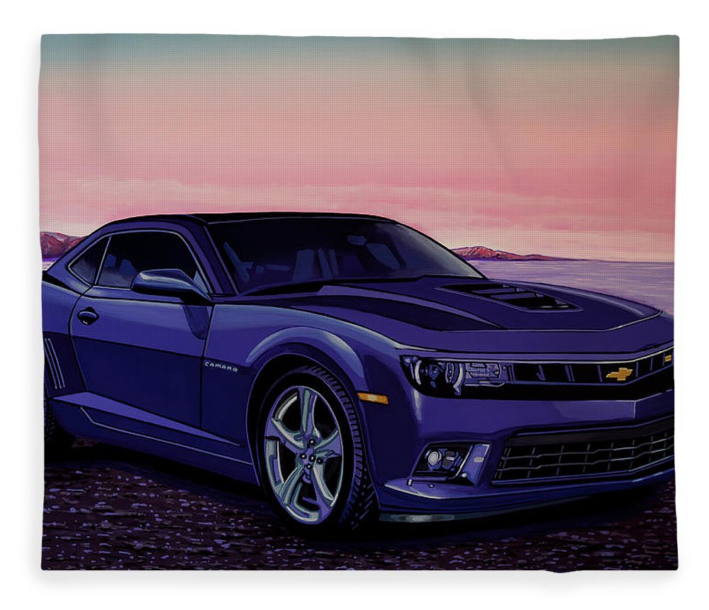 1000x860 Chevrolet Camaro Ss 2010 Painting Fleece Blanket For Sale By Paul - Camaro Painting