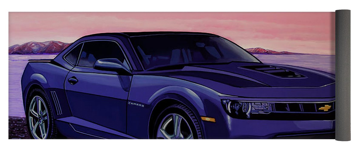 1171x500 Chevrolet Camaro Ss 2010 Painting Yoga Mat For Sale By Paul Meijering - Camaro Painting