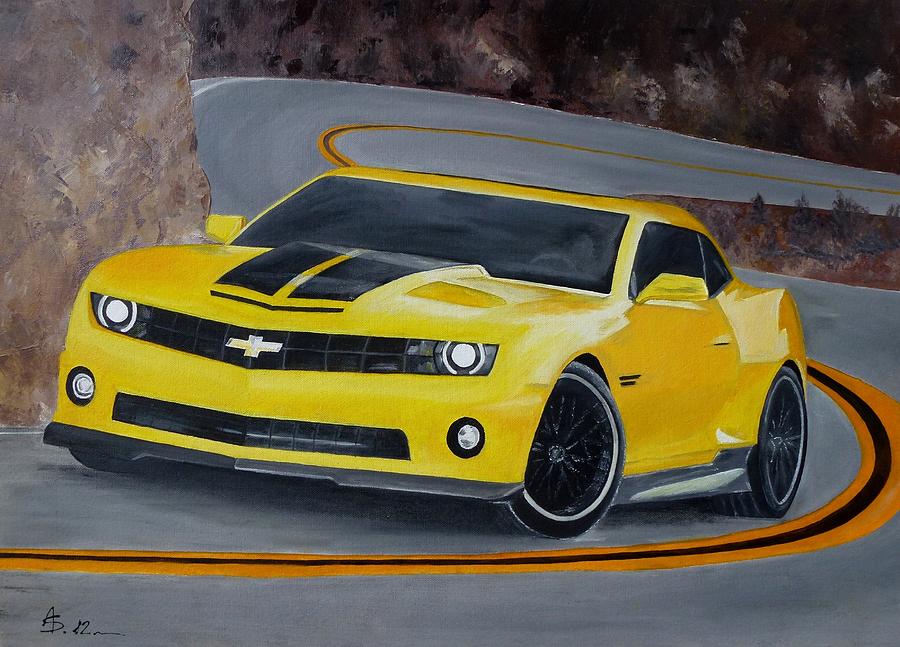 900x647 Chevy Camaro Hennessey Painting By Amas Art - Camaro Painting
