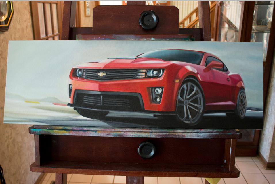956x641 Oil Painting I'M Working - Camaro Painting