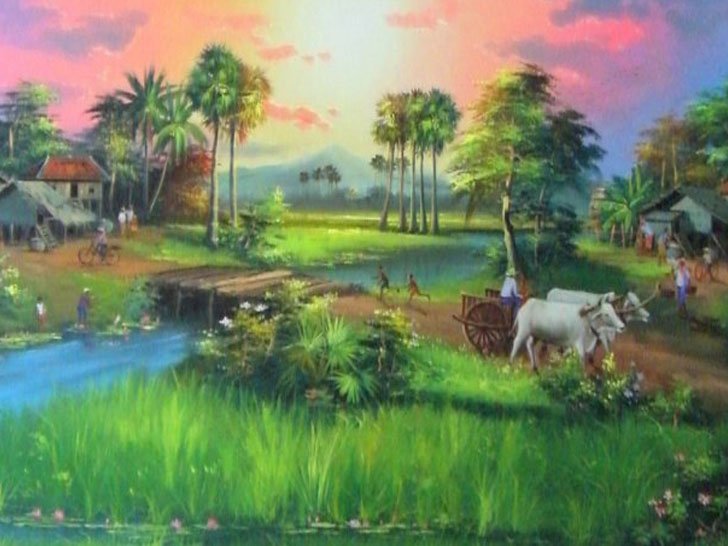 728x546 Painting In Cambodia Tan Reasmey - Cambodia Painting
