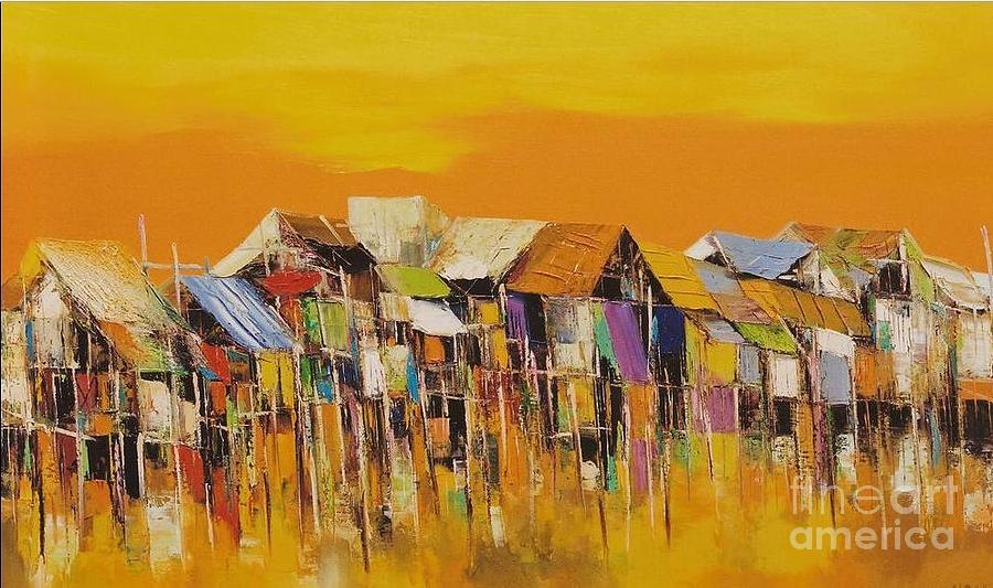 900x533 Tonlesap A Lake In Cambodia Painting By Phuong - Cambodia Painting