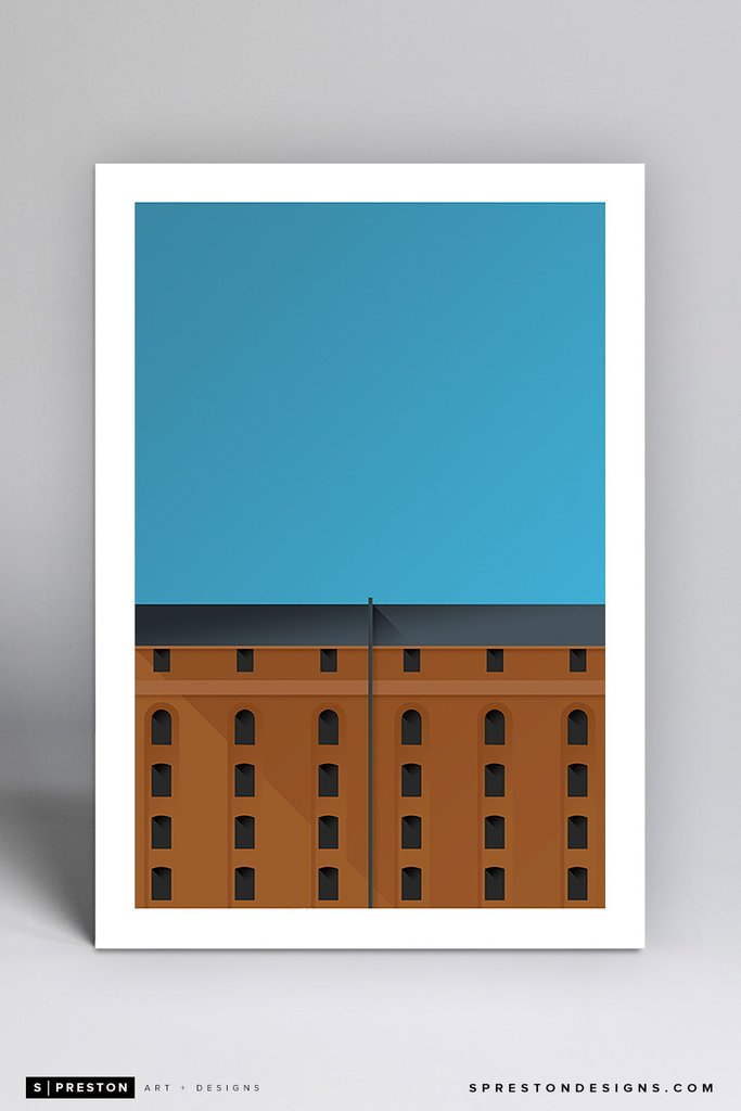 683x1024 Minimalist Camden Yards S. Preston Art + Designs - Camden Yards Painting