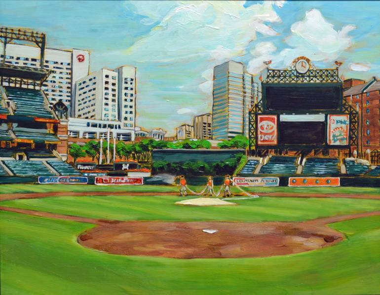 770x599 Saatchi Art Camden Yards Painting By Trevor Jamieson - Camden Yards Painting