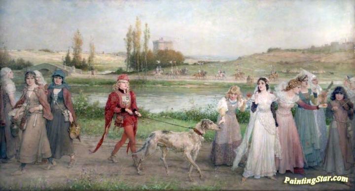 720x388 The Road To Camelot Artwork By George Henry Boughton Oil Painting - Camelot Painting