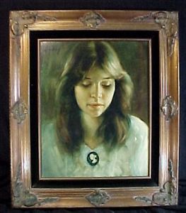 263x300 Evelyn Embry Oil On Canvas Original Painting Girl Cameo Ebay - Cameo Painting