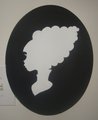 342x419 Negative Space' Black And White Silhouette Cameo Painting - Cameo Painting