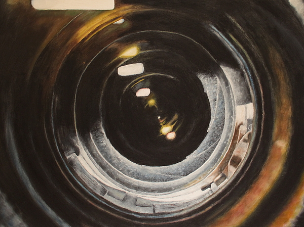 600x449 Camera Lens Painting By Lindsey Cockrum - Camera Painting