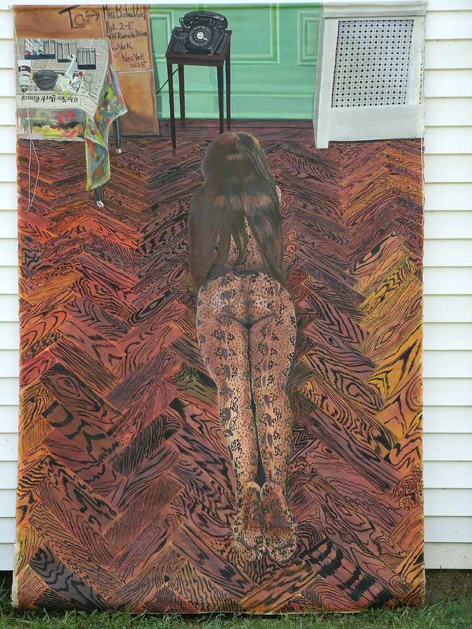 675x900 Girl In Snake Skin Camouflage Painting By Barbara Daniel - Camouflage Painting