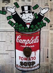 217x300 Alec Monopoly Banksy Oil Painting On Canvas Urban Art Decor - Campbells Soup Painting