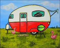 236x188 Camper Love Watercolor Print Etsy Listing - Camper Painting