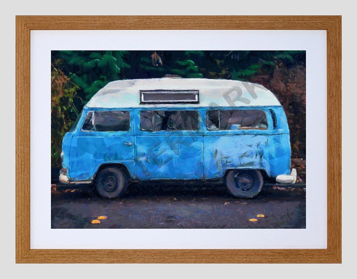 1200x939 Photo Painting Vw Camper Van Small Framed Art Print F97x13148 - Camper Painting