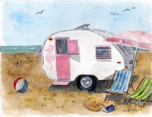 300x231 Vintage Camper Paintings Fine Art America - Camper Painting