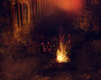 340x270 Campfire Painting Etsy - Campfire Painting
