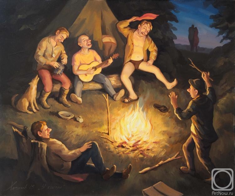 750x624 Painting Buy On Artnow.ru - Campfire Painting