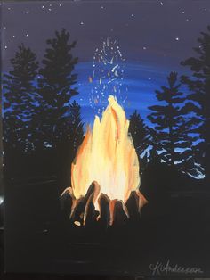 236x314 Campfire Painting - Campfire Painting