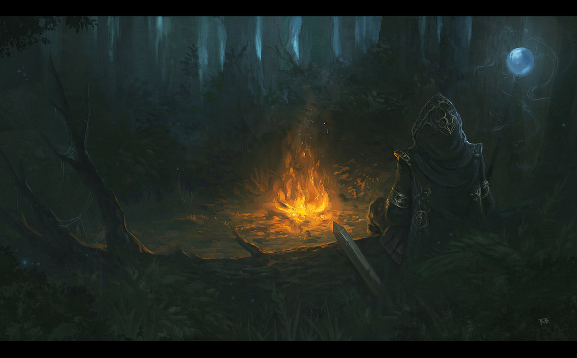 1134x704 Campfire - Campfire Painting