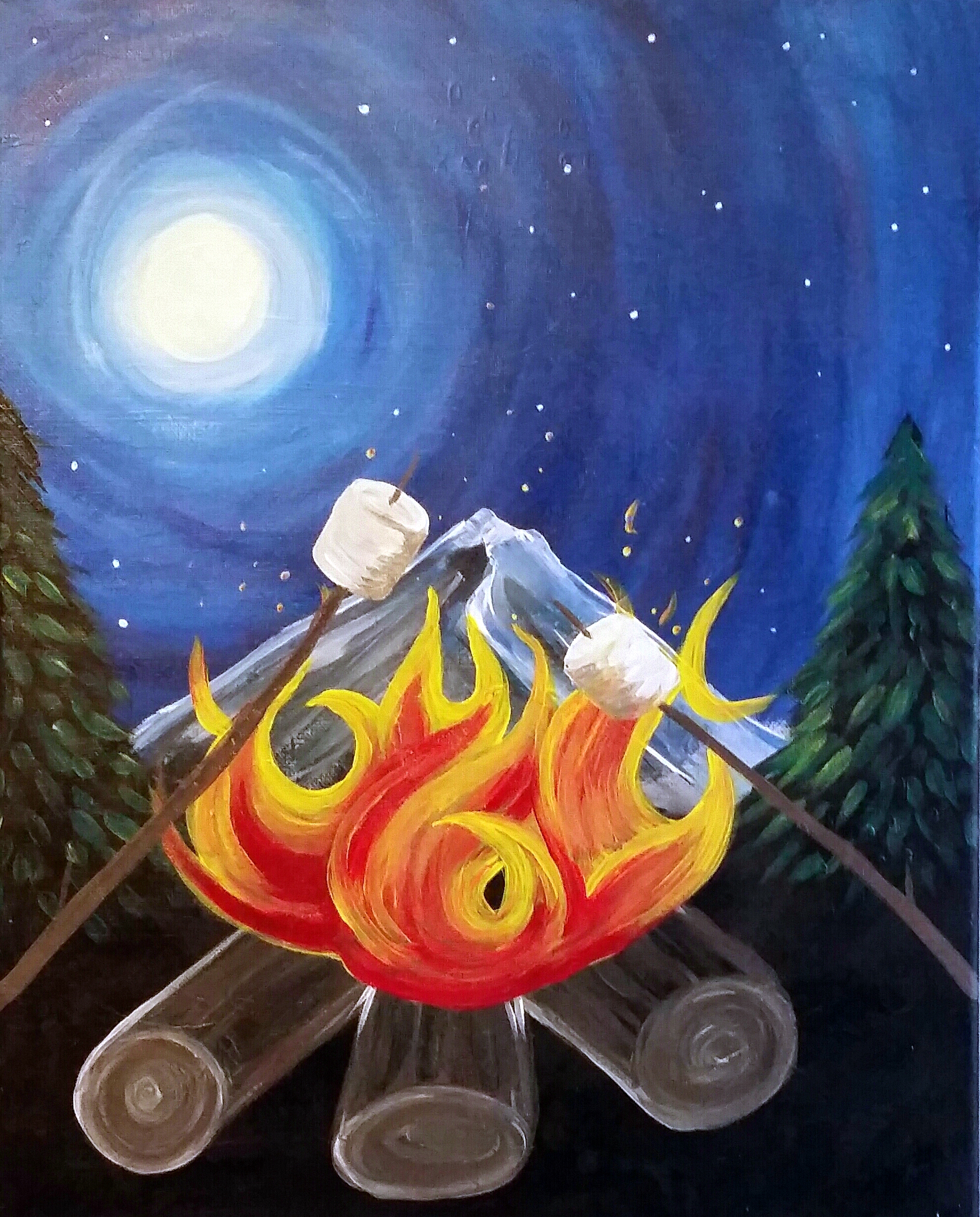 1984x2463 Heather's Private Party ~ Camping On Mt. Hood ~ August 4 6pm - Camping Painting