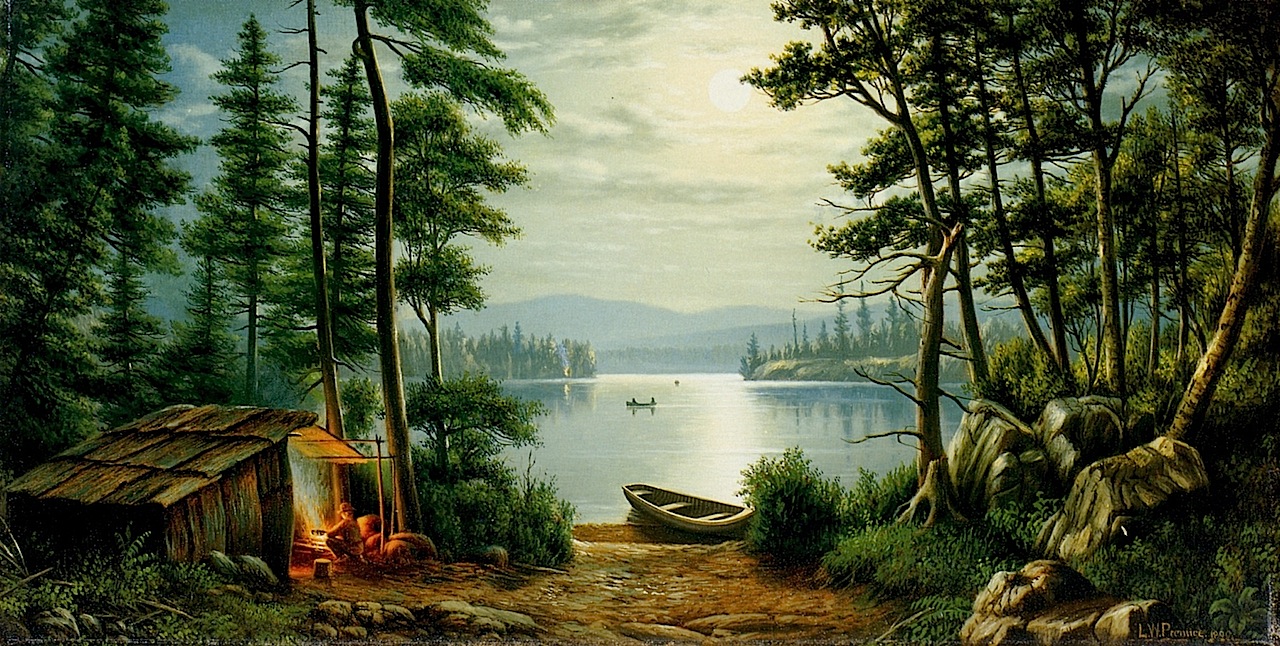 1280x646 Moonlight Camping - Camping Painting