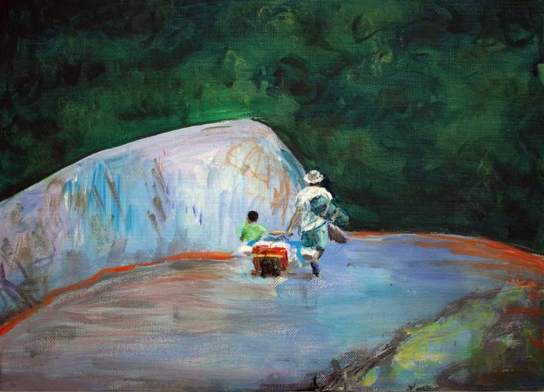 770x555 Saatchi Art Camping Painting By Machiko Hayashida - Camping Painting