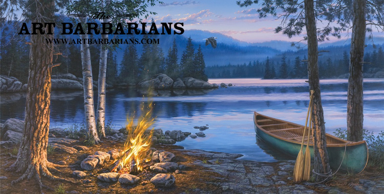 750x379 Wildlife Art Prints Plus Original Paintings With A Wide Selection - Camping Painting