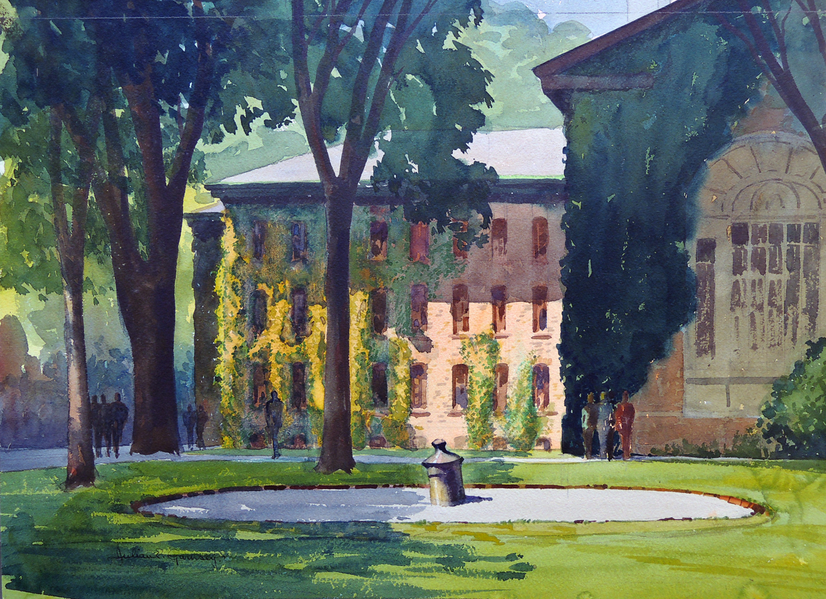 1200x871 Julian E. Garnsey Graphic Arts - Campus Painting