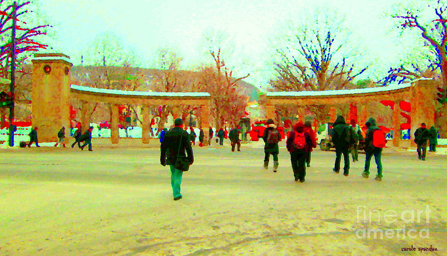 900x516 Mcgill Univ Students And Faculty College Campus Montreal Memories - Campus Painting