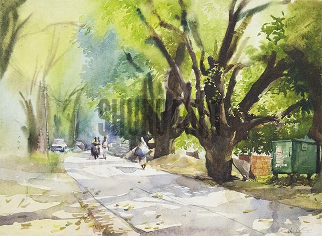 648x475 Painting Of Banaras Hindu University Campus Shurua(R)t - Campus Painting