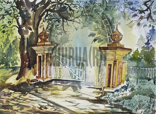 648x475 Painting Of Locations Inside Banaras Hindu Univesity Campus - Campus Painting