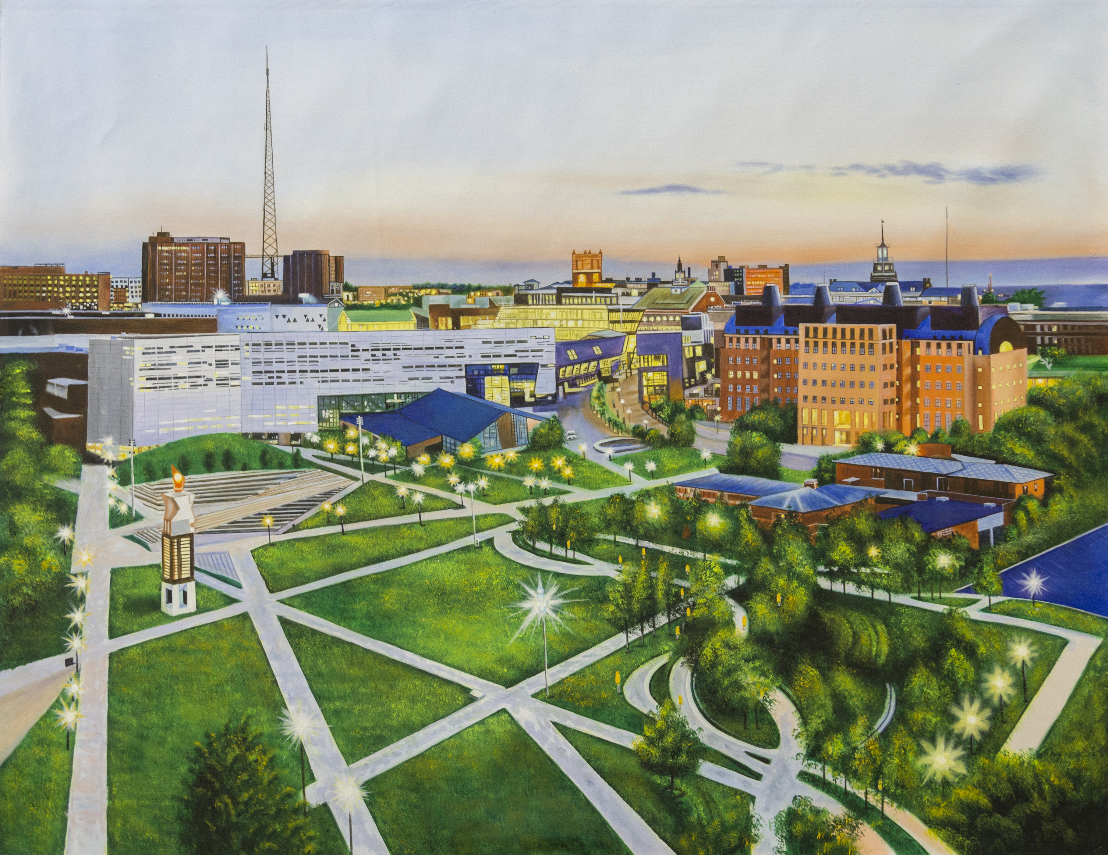 3637x2805 University Of Cincinnati Campus - Campus Painting