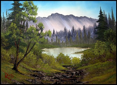 400x292 Large Bob Ross Original Signed Oil Painting On Canvas Trees - Can I Buy A Bob Ross Original Painting