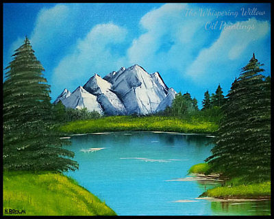 400x320 Bob Ross Style Oil Painting 12 X 12 Canvas Art Original Landscape - Can I Buy A Bob Ross Original Painting