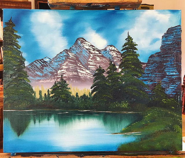 640x548 Fluid Motion [Art] Bob Ross Weekend 5 Paintings - Can I Buy A Bob Ross Painting