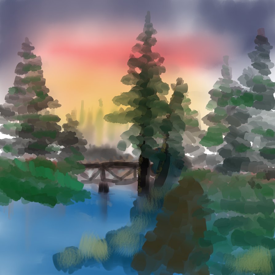 894x894 Footbridge Bob Ross Painting By Devlnblue97 - Can You Buy A Bob Ross Painting