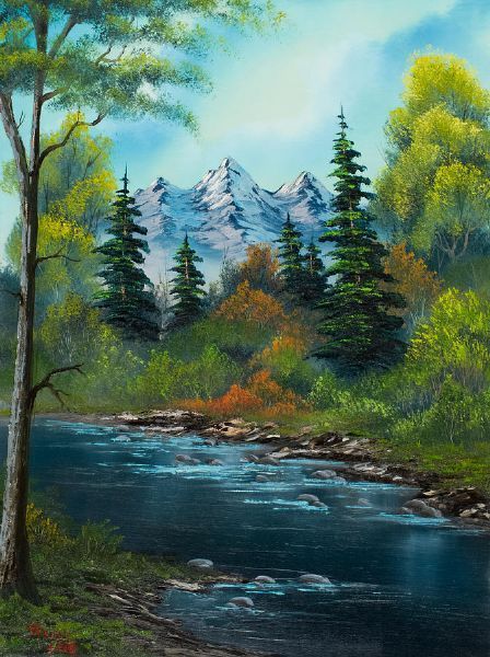 448x600 60 Easy And Simple Landscape Painting Ideas Bob Ross - Can You Buy A Bob Ross Painting