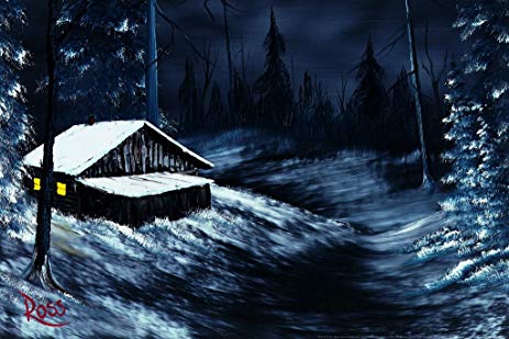 463x309 Bob Ross Winter Night Art Print Painting Poster 12x18 - Can You Buy A Bob Ross Painting