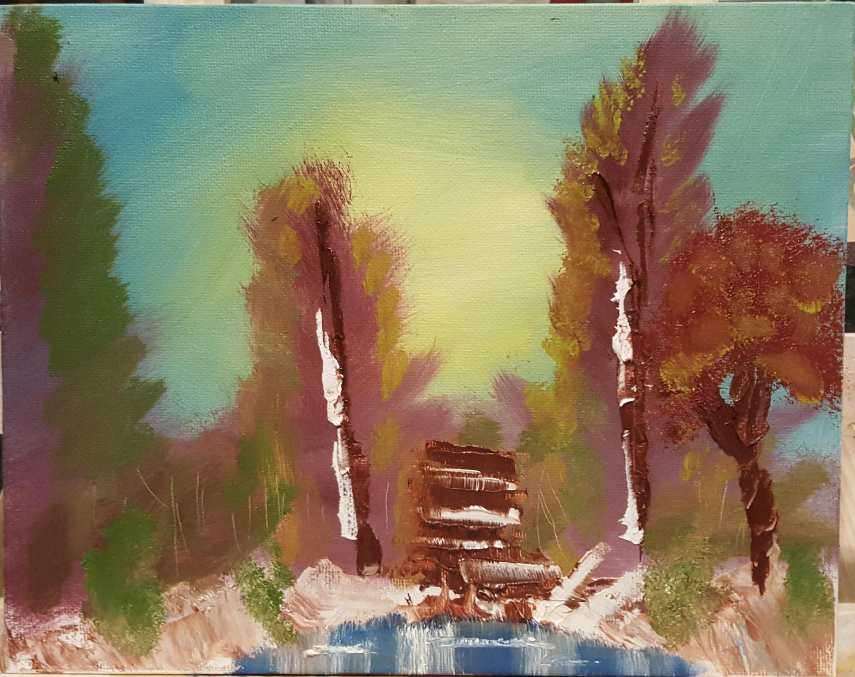 2892x2291 First Bob Ross (Wet On Wet) Oil Painting Happytrees - Can You Buy Original Bob Ross Painting