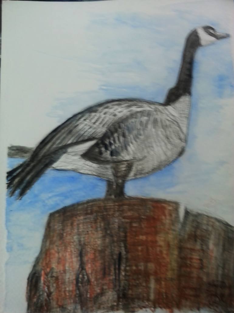 770x1027 Saatchi Art Canada Goose Painting By Beth Hazur - Canada Goose Painting