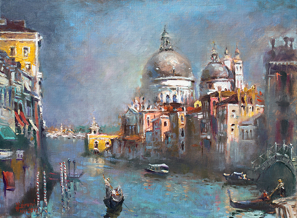 600x440 Grand Canal Venice 2 Painting By Ylli Haruni - Canal Painting